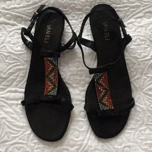 Cute Black Sparkle Sandals